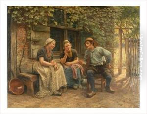 La Famille Du Pecheur Oil Painting by Henri Houben