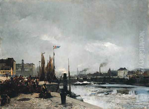 Le Havre Oil Painting by Pierre Carrier-Belleuse