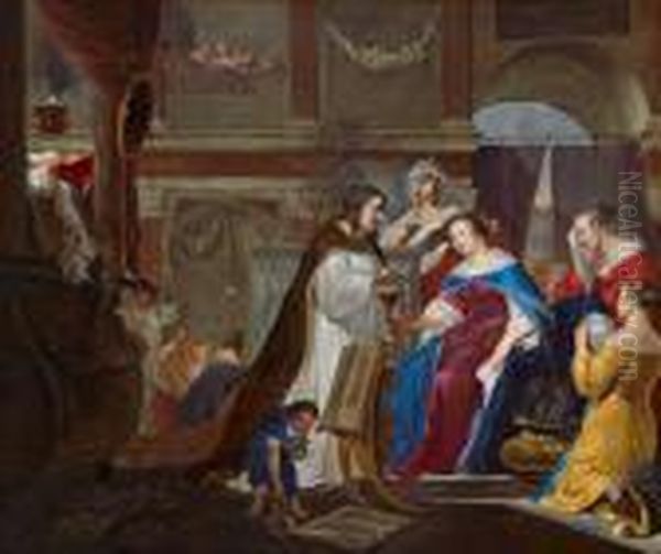 La Cerimonia Funebre Della Regina Artemisia Per Il Re Mausolo Oil Painting by Arnold Houbraken