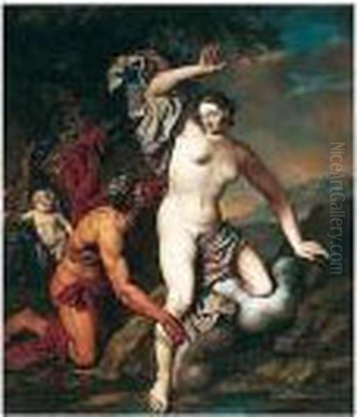 Alpheus And Arethusa Oil Painting by Arnold Houbraken