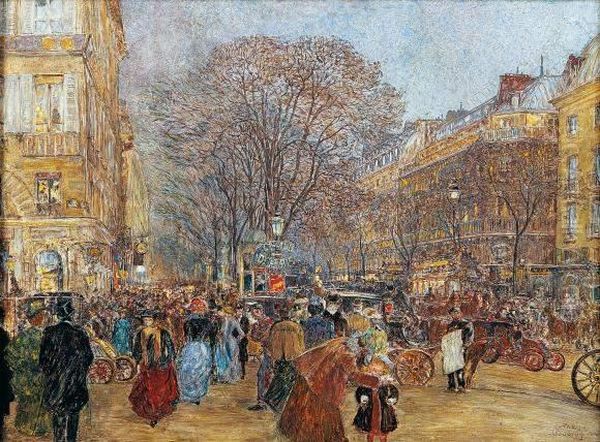 Les Grands Boulevards. 1904 Oil Painting by Frederic Anatole Houbron