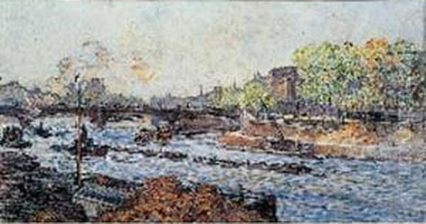 Paris, La Seine Oil Painting by Frederic Anatole Houbron