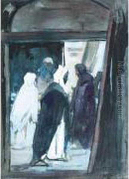 Porte Animee. Oil Painting by Henri Hourtal