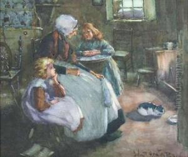 Grandmother's Tales Oil Painting by John Rennie MacKenzie Houston