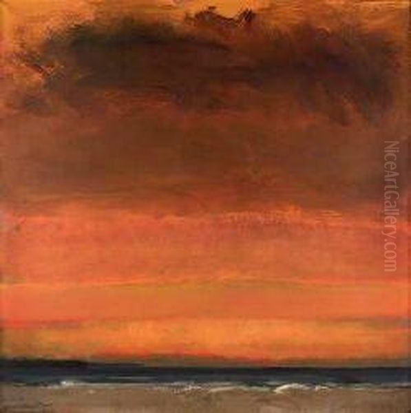 Sunset Over Dunnet Bay Oil Painting by John Rennie MacKenzie Houston