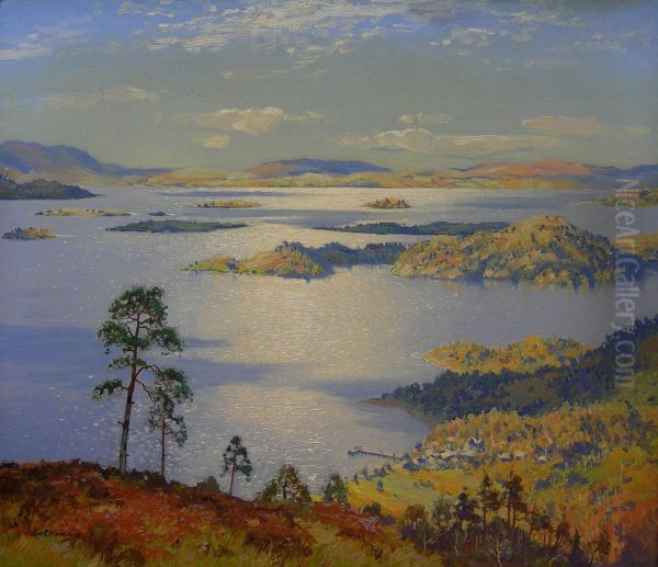 Loch Lomond Above Luss Looking South Oil Painting by Robert Houston