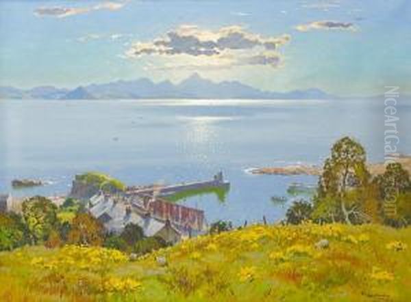 Afternoon Sunshine Firth Of Clyde Oil Painting by Robert Houston