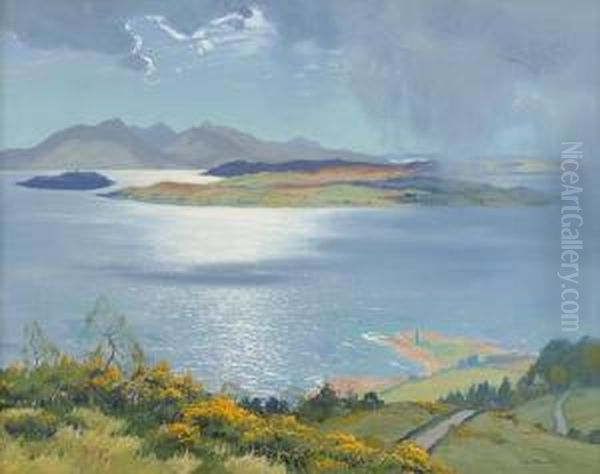 When The Mist Breaks Over The Cumbraes And Thearran Peaks Are Grey Oil Painting by Robert Houston