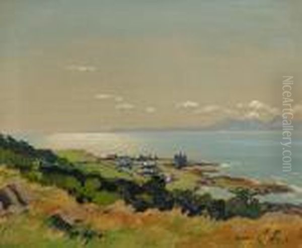 Portencross (looking To Arran) Oil Painting by Robert Houston