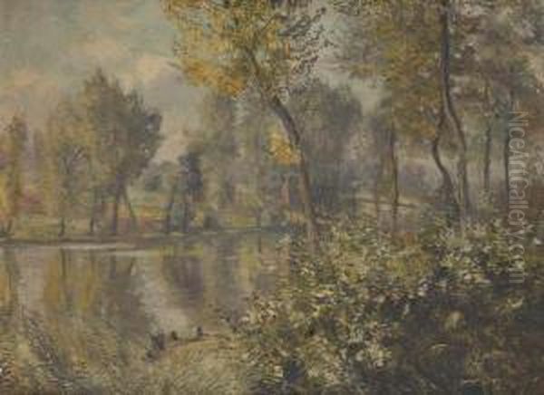 Etang Au Rouge-cloitre Oil Painting by Leon Houyoux