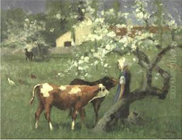 The Young Cowherd Oil Painting by William Henry Howe