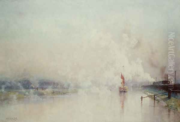 Steaming into Lincoln, 1894 Oil Painting by Frederick George Cotman