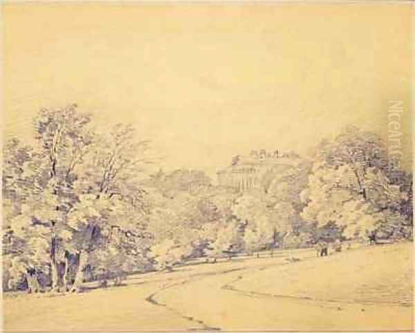 Harewood House from the South East Oil Painting by Frederick George Cotman