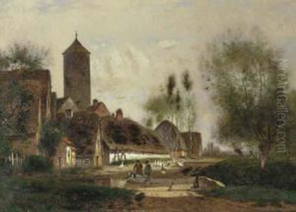 Near Rotterdam And Near Amsterdam: Two Works Oil Painting by Alfred Cornelius Howland