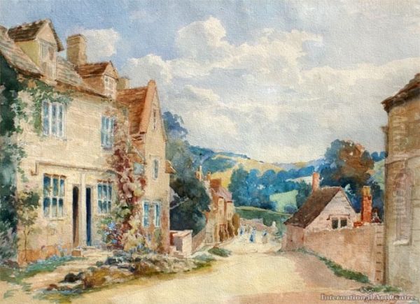 The Town Of Cotswald Oil Painting by Charles Henry Howorth