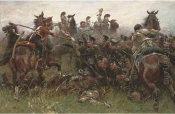 Royal Netherlands Infantry Oil Painting by Jan Hoynck Van Papendrecht