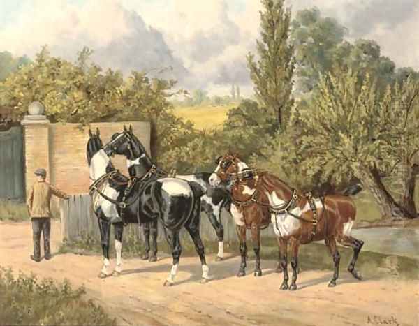 Waiting for the carriage Oil Painting by A. Clark