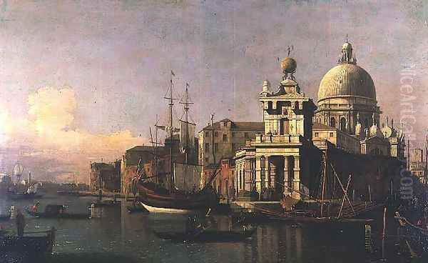 A view of the Dogana and Santa Maria della Salute Oil Painting by Manner of Canaletto, Antonio