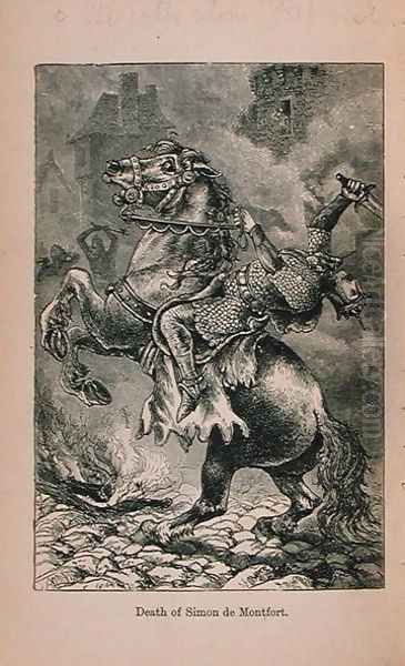 Death of Simon De Montfort (1150-1218) illustration from 'Little Arthur's History of France: From the Earliest Times to the Fall of the Second Empire', 1899 Oil Painting by Lady M. Chalcott