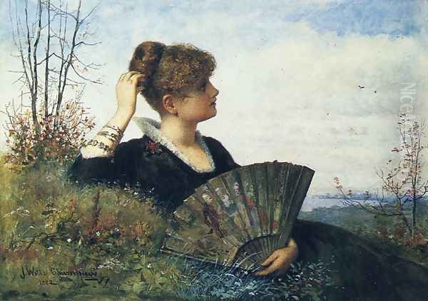 The Fan Oil Painting by James Wells Champney