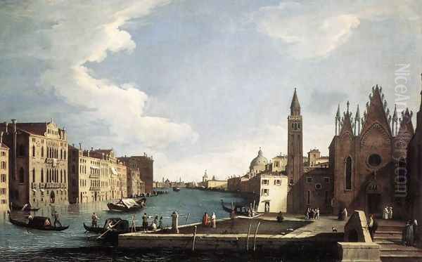 The Grand Canal with the Church of La Carità 1734-37 Oil Painting by Bernardo Canal