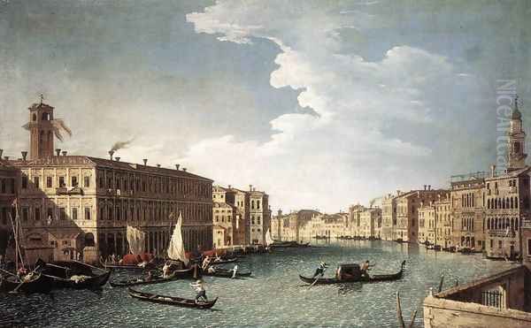 The Grand Canal with the Fabbriche Nuove at Rialto 1734-37 Oil Painting by Bernardo Canal