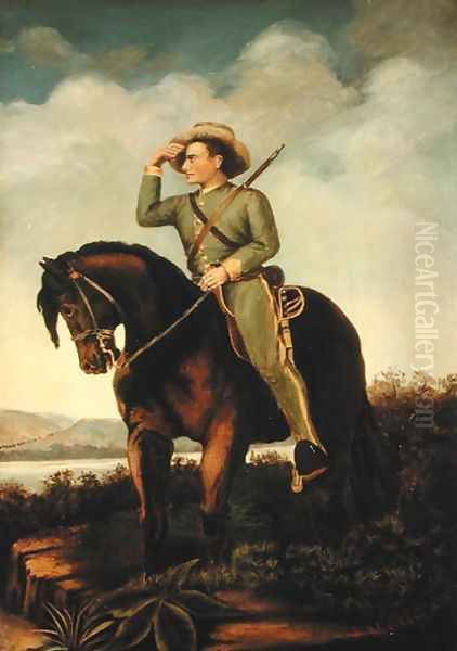 A Confederate Scout of General Turner Ashby at the Valley near Luray and New Hacket Oil Painting by J. A. Collins