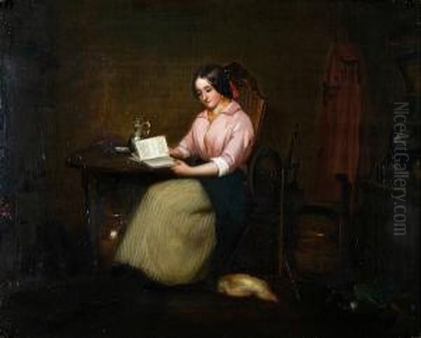 The Novel Reader Oil Painting by Richard William Hubbard