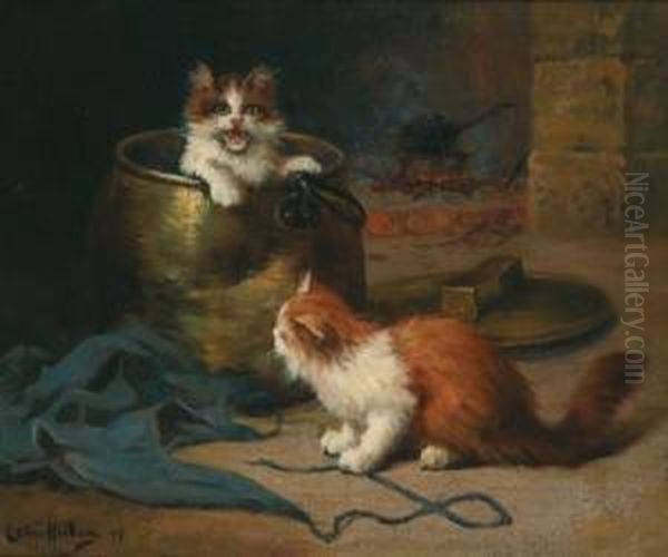 Katzenspiele Oil Painting by Leon Charles Huber