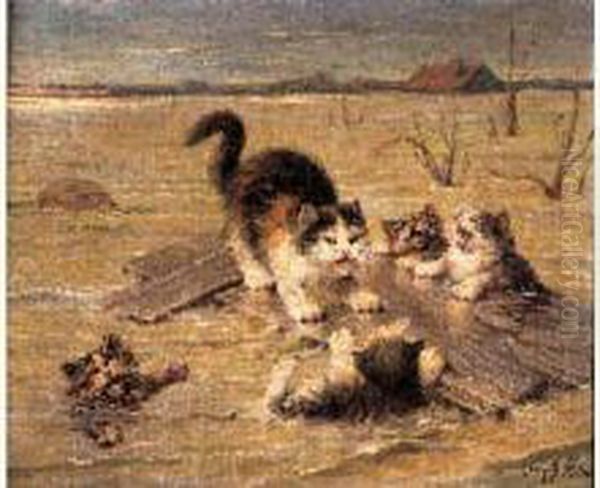 Les Petits Naufrages Oil Painting by Leon Charles Huber