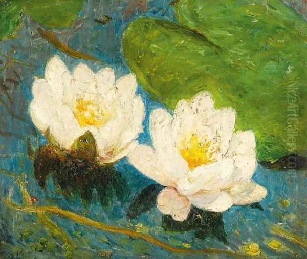 Water Lily Oil Painting by Emile Claus