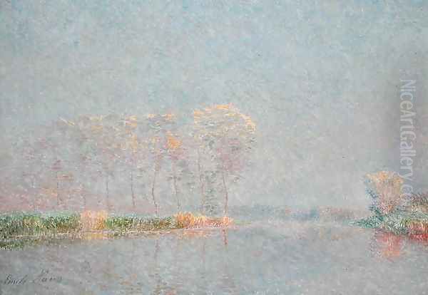 Fog on the Lys Oil Painting by Emile Claus