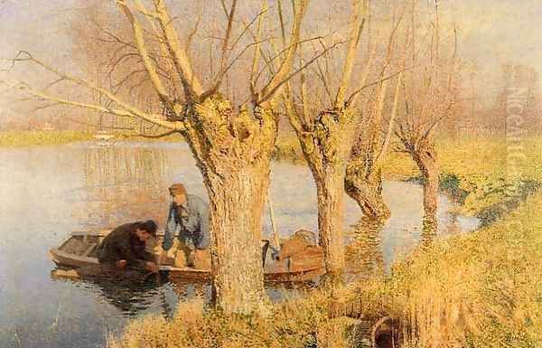 Bringing in the Nets 1893 Oil Painting by Emile Claus