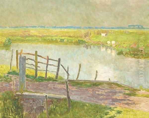 La Barriere (mai) - La Lys Oil Painting by Emile Claus