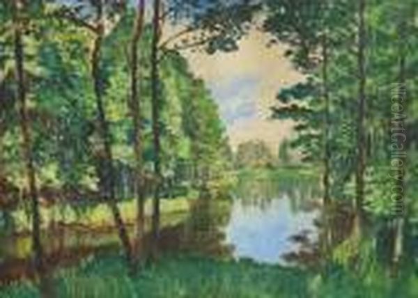 Landa Lake Oil Painting by Antonin Hudecek