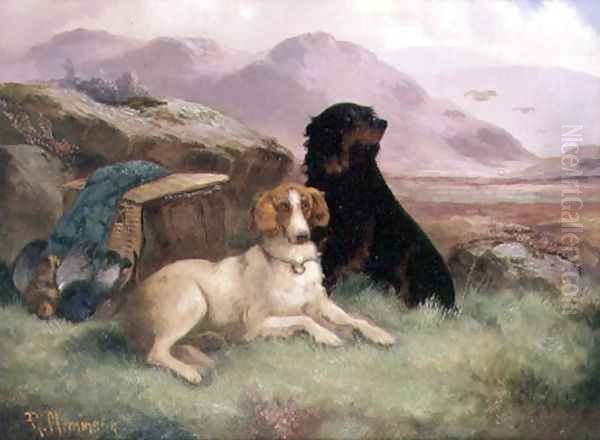 Gundogs (one of a pair) (2) Oil Painting by Robert Cleminson