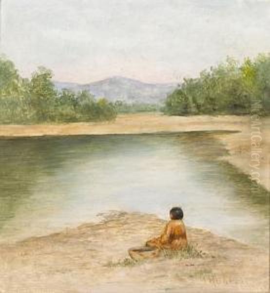 Sitting Near The River Oil Painting by Grace Carpenter Hudson