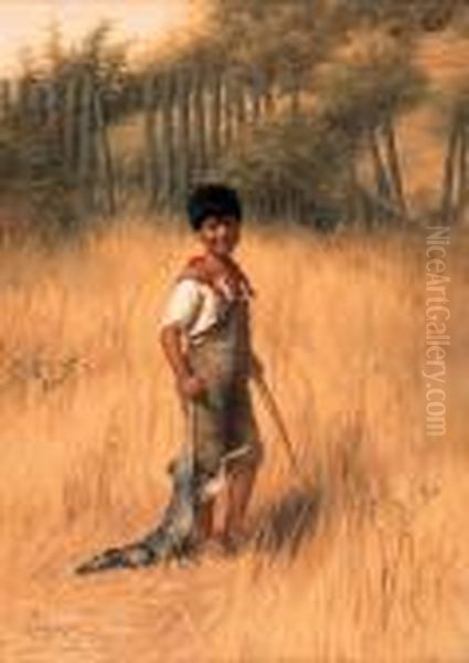 A Hunter (tick-e-dy) Oil Painting by Grace Carpenter Hudson