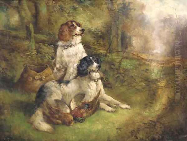 Setters with the day's bag Oil Painting by Robert Cleminson