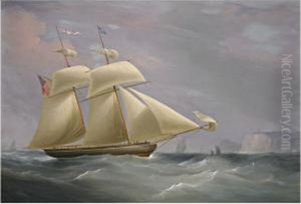 The Topsail Schooner Amy Stockdale Off Dover Oil Painting by William Huggins