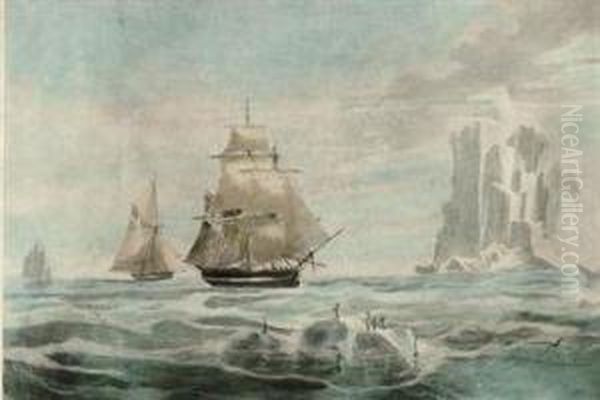 The Brig 
Jane 
 And Cutter 
Beaufoy Oil Painting by William Huggins