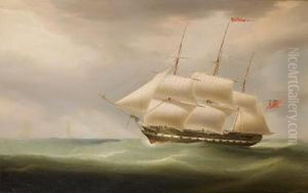 Lady Macnaghten, Captn. Wm. Faith, Off Theeddystone Lighthouse, May 1828 Oil Painting by William Huggins