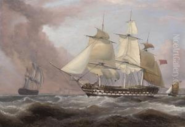 The East Indiaman 
Earl Balcarres Oil Painting by William Huggins