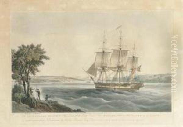 The East India Ship Mellish Entering Sydney, By E. Duncan Oil Painting by William Huggins