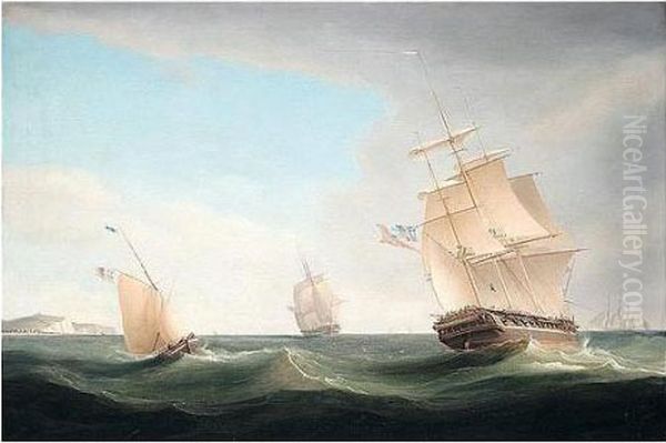 Shipping Off Dover Oil Painting by William Huggins