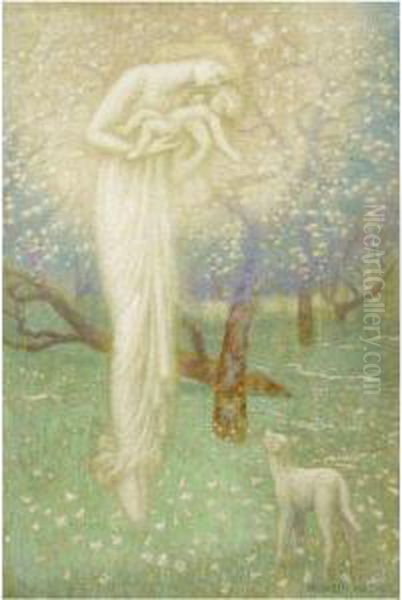 The Lamb Who Made Thee Oil Painting by Arthur Hughes