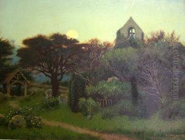 At Midnight The Moon Cometh Oil Painting by Arthur Hughes