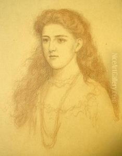 Portrait Of The Artist's Daughter Oil Painting by Arthur Hughes