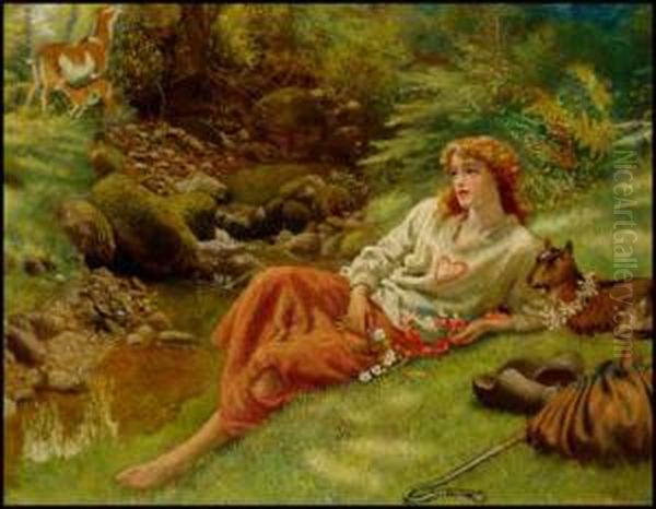 In The Forest Of Arden Oil Painting by Arthur Hughes