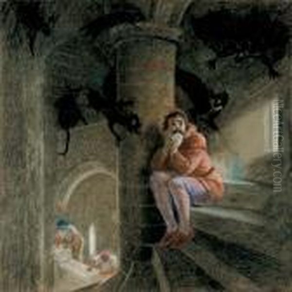 Dark Thoughts Oil Painting by Arthur Hughes